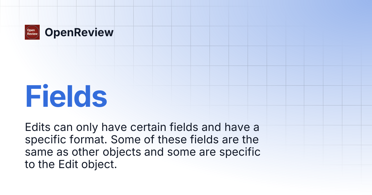 Fields | OpenReview