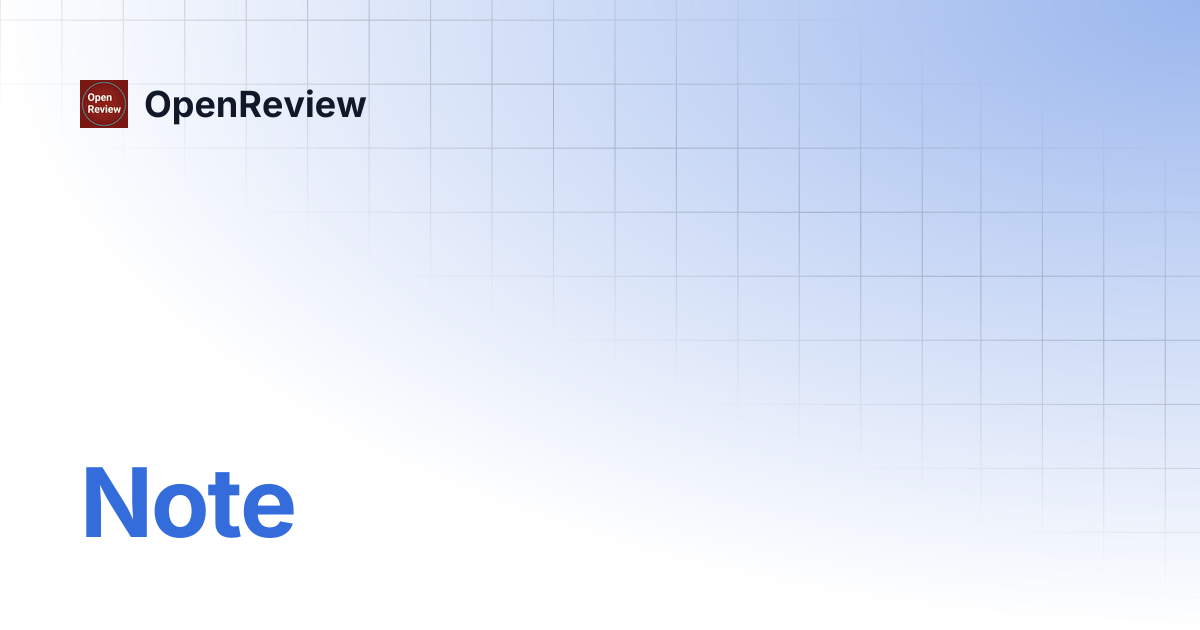 Note | OpenReview